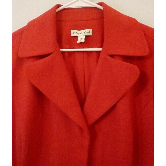 COLDWATER CREEK Women's Single Snap Cotton Blend Blazer Bright Red Lined - 18 - Picture 3 of 11